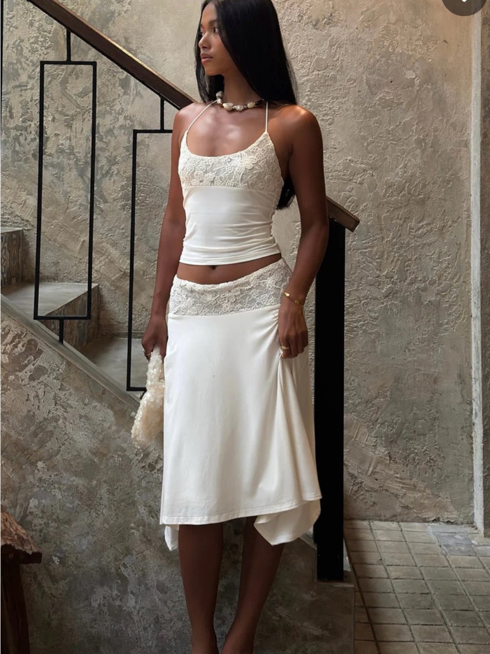 White Fox Boutique matching set | Cool Chaos Midi Skirt and Halter Top